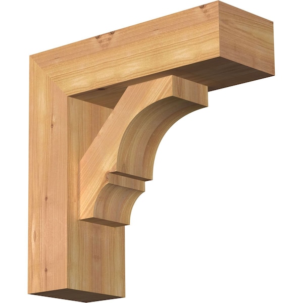 Ekena Millwork Balboa Block Smooth Bracket w/ Offset Brace, Western Red Cedar, 5 1/2"W x 16"D x 16"H BKT0604X16X16BOA05SWR - main